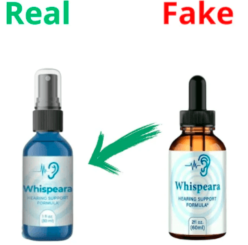 ALERT - Whispeara - Bottle Real versus Bottle Fake